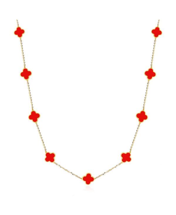 ザ・ラブリー レディース アクセサリー ネックレス・チョーカー・ペンダントトップ ミニ レース The Lovery Mini Coral Clover Necklace Coral コーラル