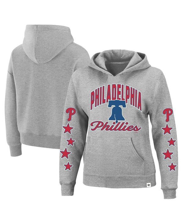 47 ブランド レディース アウター パーカー・スウェット プラスサイズ 47 Brand Womens Heather Gray Philadelphia Phillies Plusize Star