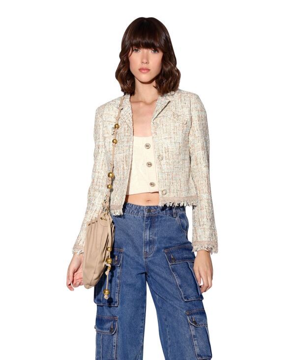 ウォルターベーカー レディース アウター ジャケット・ブルゾン ツイード Walter Baker Womens Veronica NotchCollar Boucle Tweed Jacket Be