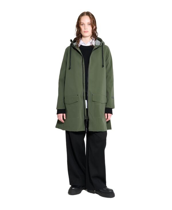 ストゥッテルハイム レディース アウター コート Stutterheim Womens Mosebacke Patch Matte Raincoat Bottle green グリーン