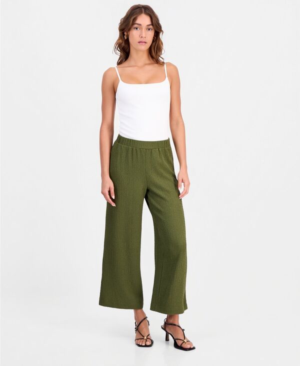 バースリー レディース ボトムス カジュアルパンツ Bar III Womens Textu red PullOn WideLeg Pants Olive Branch オリーブ