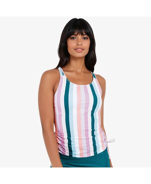 カリプサ レディース 水着 トップのみ Calypsa Womens Maya Tankini Swim Top With Built In Bra Multi stripe マルチカラー