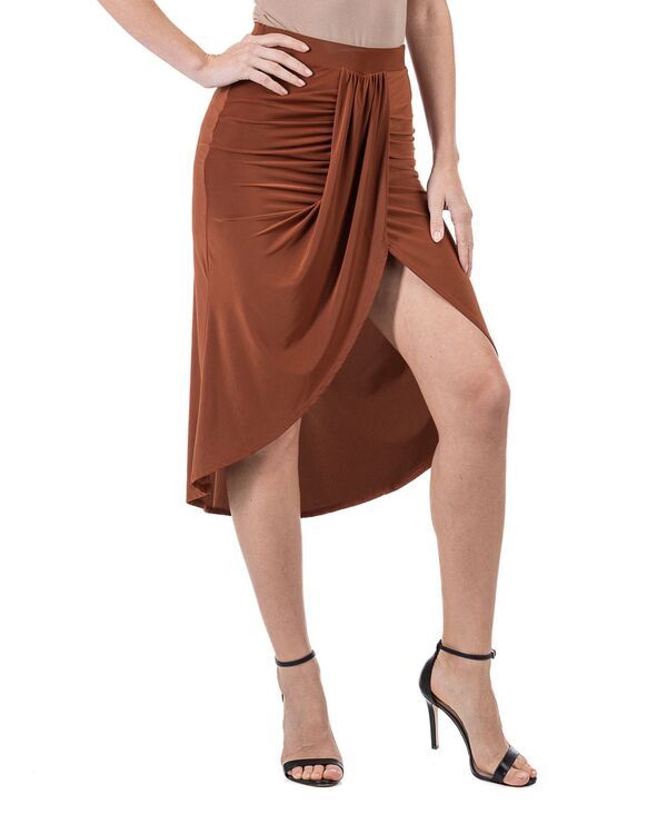 24 セブンコンフォート レディース ボトムスカート ひざ丈 24seven Comfort Apparel Womensolid Color Knee Length Tulip Skirtobacc