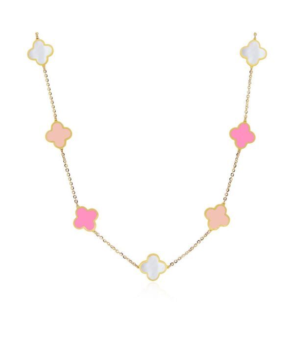 ザ・ラブリー レディース アクセサリー ネックレス・チョーカー・ペンダントトップ レース The Lovery Small Pink Mixed Clover Necklace 14K Multico
