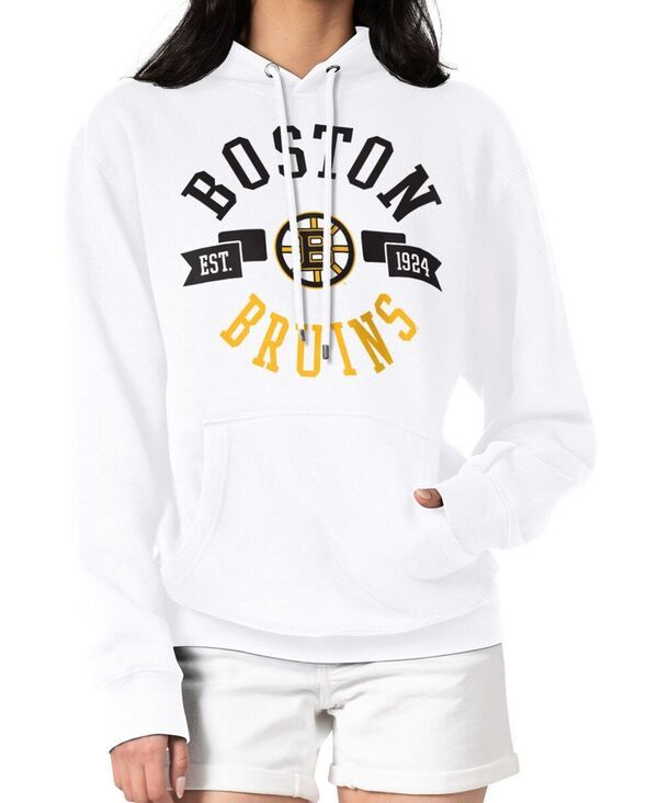 ジースリー フォーハー バイ カール バンクス レディース アウター パーカー・スウェット フリース グラフィック GIII 4Her by Carl Banks Womens White Bosto