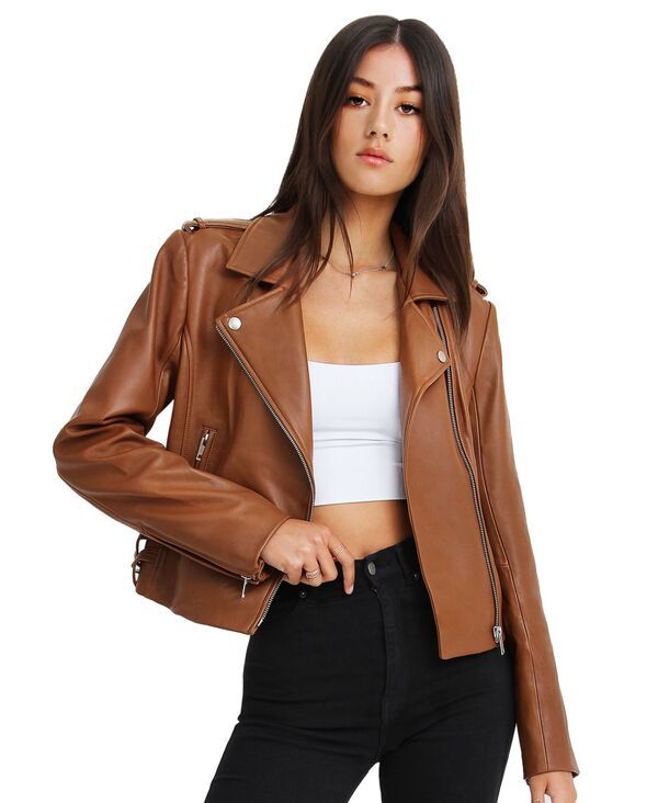 ベルアンドブルーム レディース アウター ジャケット・ブルゾン レザー Belle Bloom Womens Just Friends Leather Jacket Brown ブラウン
