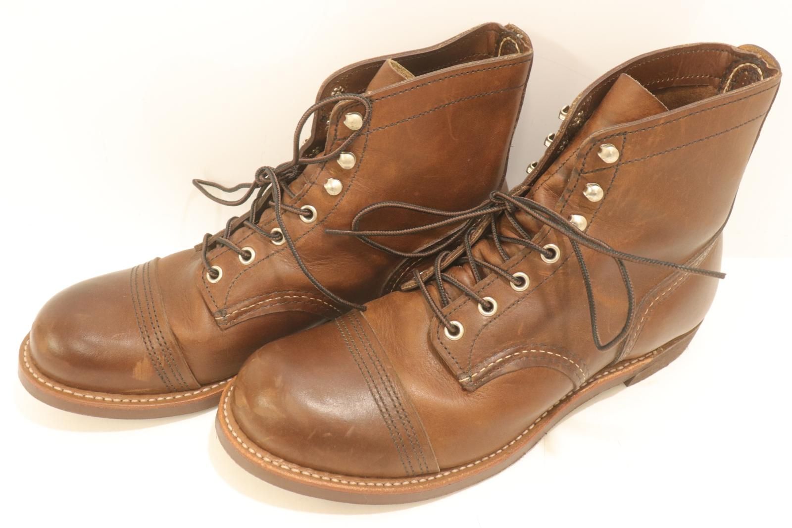 【中古】 RED WING メンズブーツ US10 8111 Iron Ranger RED WING US10 茶 ブラウン レザー