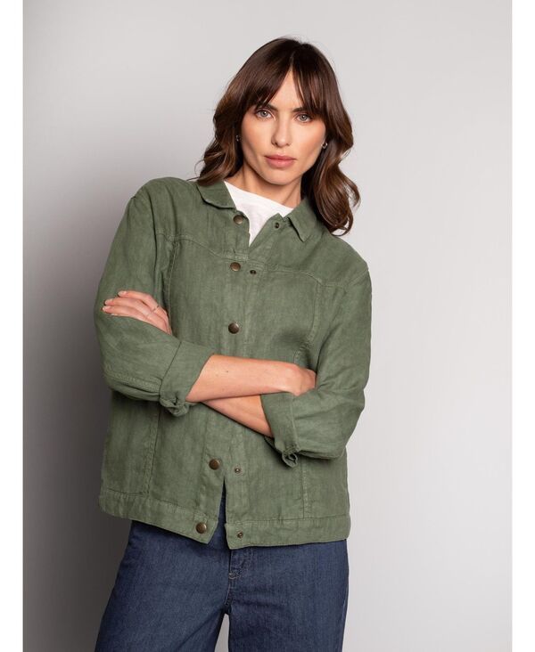 ケルティックアンドコー レディース アウター ジャケット・ブルゾン リネン Celtic Co Womens Linen Western Jacket Khaki カーキ