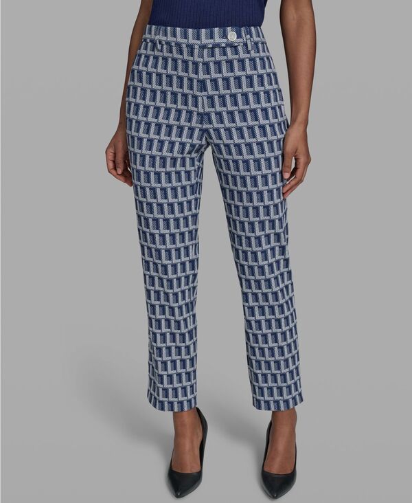 カール ラガーフェルド レディース ボトムス カジュアルパンツ プリント アンクル KARLAGERFELD PARIS Womens Geometric Print StraightLeg Ankl