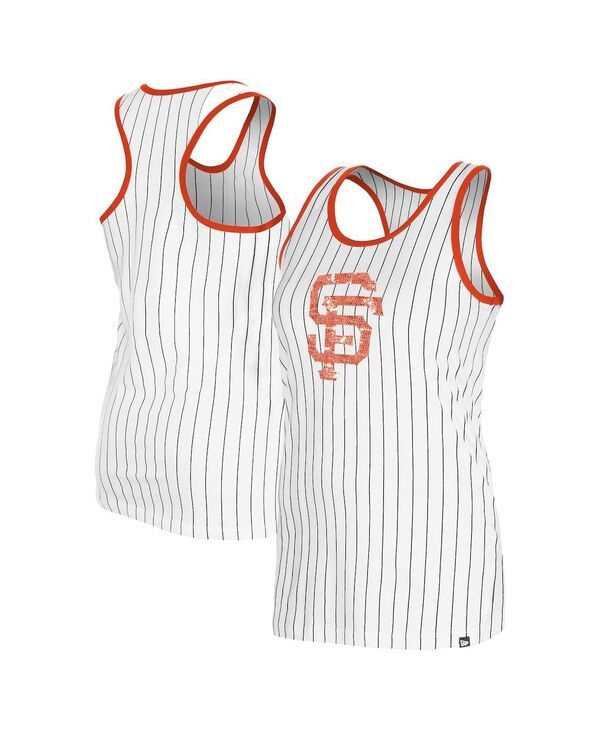 ニューエラ レディース トップス タンクトップ New Era Womens White San Francisco Giants Gameday Pinstripe Tank Top White ホ