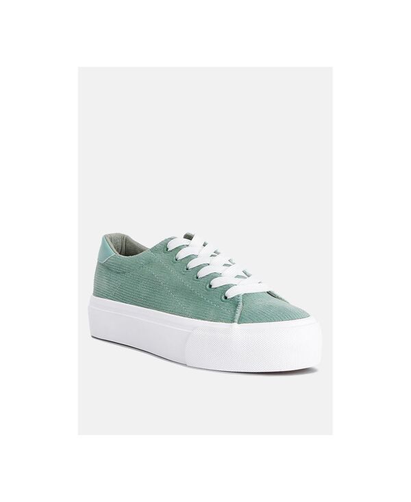 ロンドンラグ レディース シューズ スニーカー London Rag Womens Hyra Solid Flatform Canvasneakers Medium green グリーン