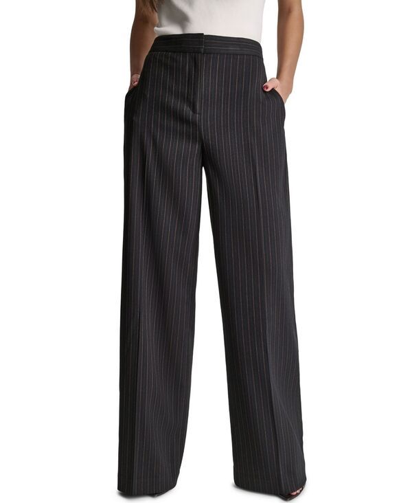 ビーシビージー レディース ボトムス カジュアルパンツ BCBG Womens Pinstripe FullLengthighRise Pants Black Multi ブラック