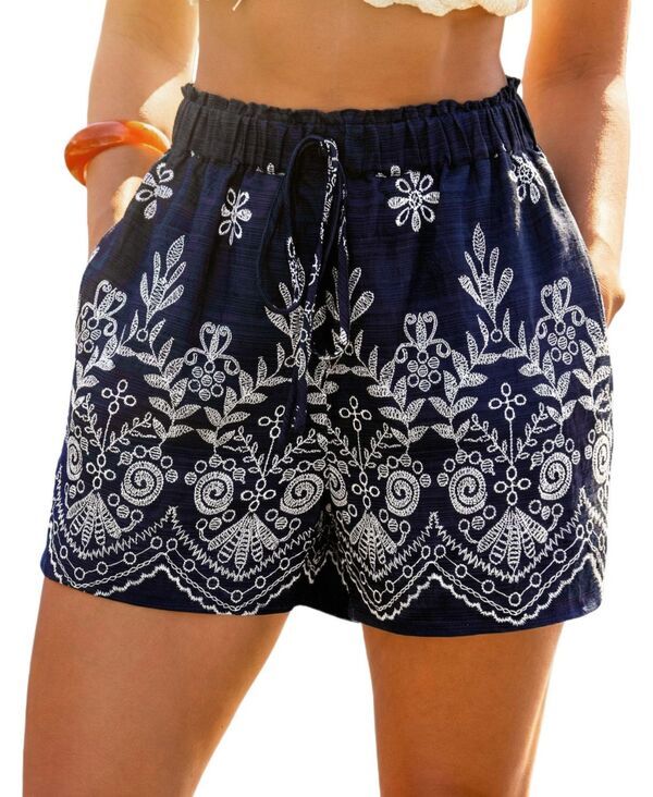 カップシー レディース ボトムス ハーフパンツ・ショーツ ショートパンツ Cupshe Womens Hear Me Out Ornate Shorts Dark blue ブルー