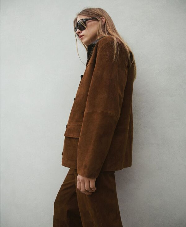 マンゴ レディース アウター ジャケット・ブルゾン スエード ブレザー MANGO Womenstraight Suede Blazer Brown ブラウン