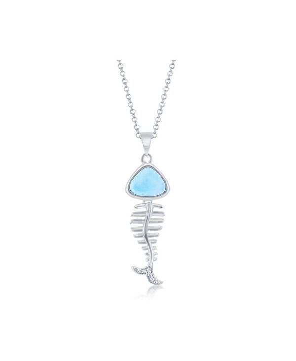 カリビアントレジャーズ レディース アクセサリー ネックレス・チョーカー・ペンダントトップ レース Caribbean Treasuresterling Silver Larimar and CZ F