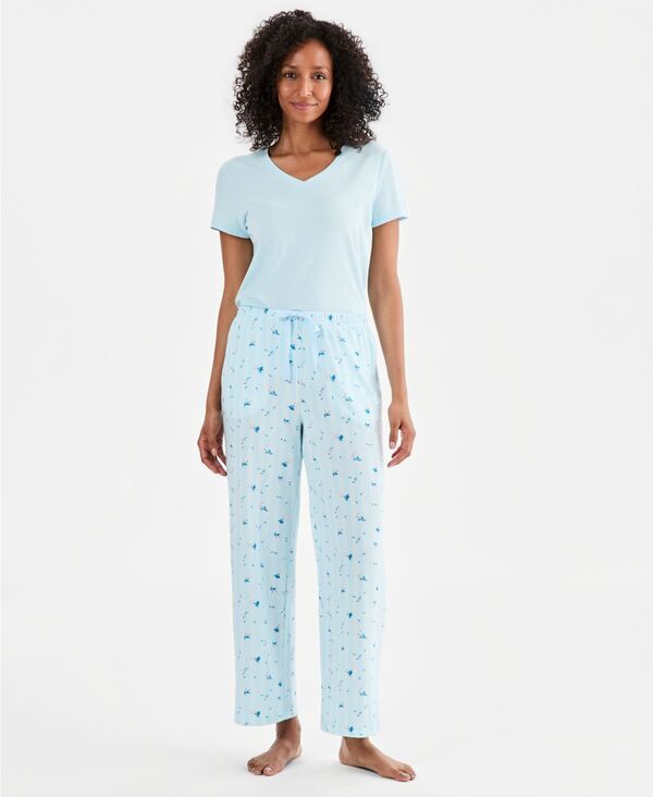 チャータークラブ レディース アンダーウェア ナイトウェア パンツ ニット Charter Club Womens Knit Pajama Pants Ditsy Stripe ストライプ