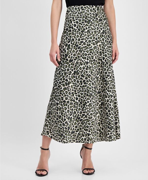 アンクライン レディース ボトムスカート プリント Anne Klein Womens AnimalPrint PullOn Biaskirt Bay Leaf Multi マルチカラー