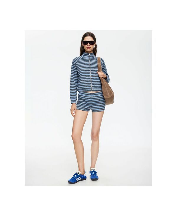 ライオネス レディース アウター ジャケット・ブルゾン スタンドネック Lioness Womenstriped Funnel Neck Jacket Grey Blue Stripe グレー
