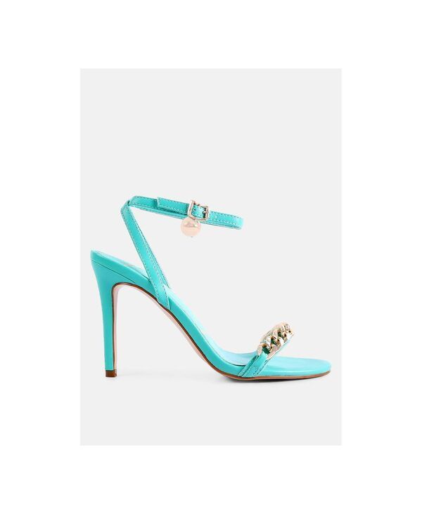 ロンドンラグ レディース シューズ サンダル London Rag Womens Mooning Metal Chain Strap Stiletto Sandals Green グリーン
