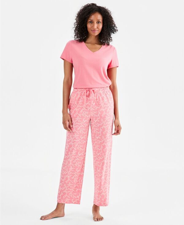 チャータークラブ レディース アンダーウェア ナイトウェア パンツ ニット Charter Club Womens Knit Pajama Pants Coral Escape コーラル 6,286円