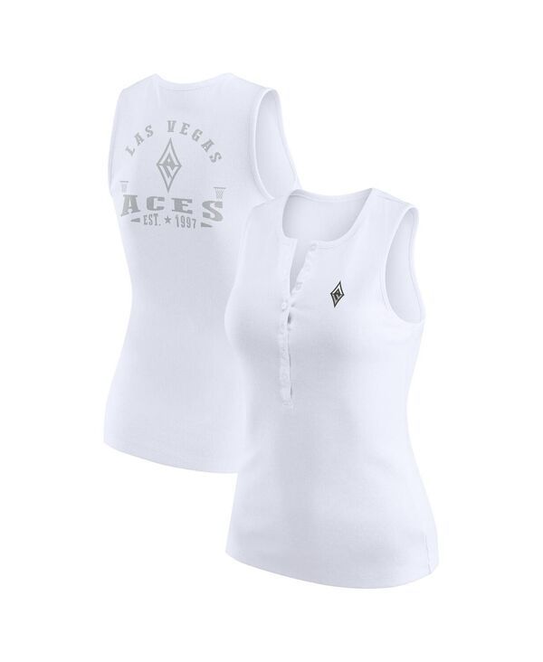 ウェア バイ エリン アンドルーズ レディース トップス タンクトップ ニット WEAR by Erin Andrews Womens White Las Vegas Aces RibKnit Hen