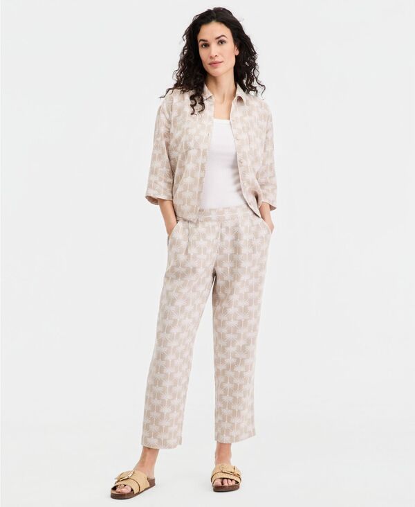 チャータークラブ レディース ボトムス カジュアルパンツ プリーツ リネン Charter Club Womens 100 Linen PleatedFrontape red Pants Flax P