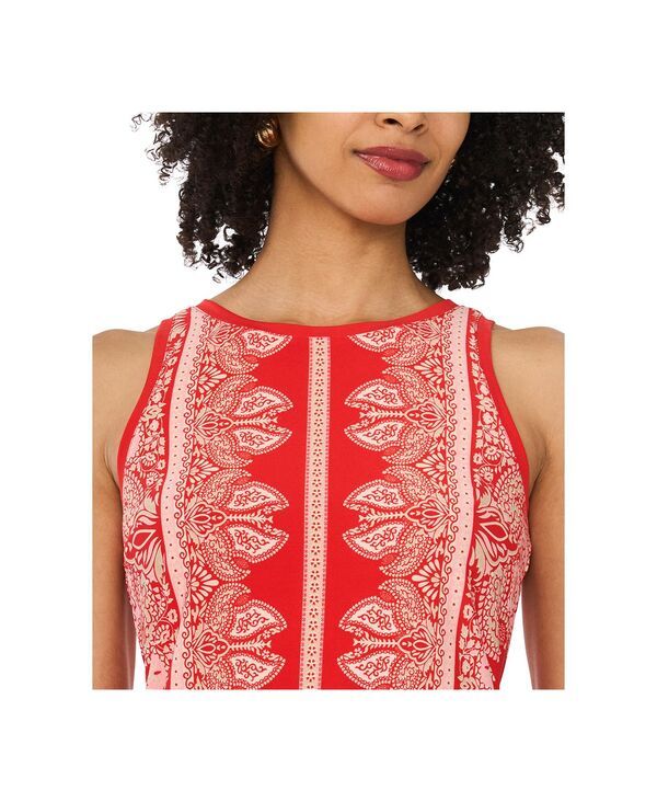ヴィンスカムート レディース トップス タンクトップリント ノースリーブ Vince Camuto Womens Printed Sleeveless Tank Top Lobste red レッド