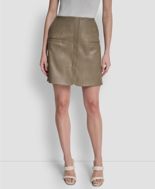 ダナ キャラン ニューヨーク レディース ボトムスカート ミニ DKNY Womens Zipper Back Mini Skirtaupe トープ