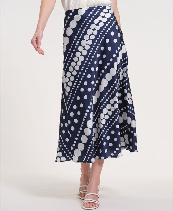 イザックミズラヒ レディース ボトムスカート プリント マキシ Isaac Mizrahi Womens Printed Maxi Long Skirt Dot