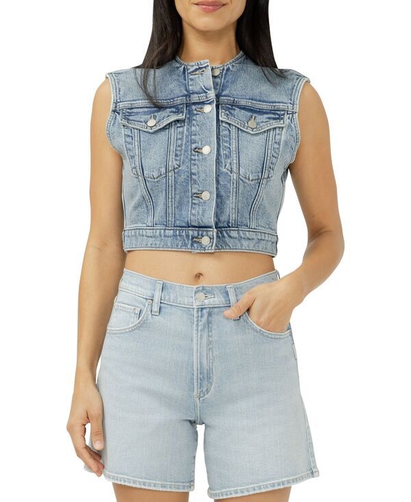 シルバー ジーンズ レディース アウター ジャケット・ブルゾン ベスト クロップド デニム Silver Jeans Co Womens Croppedenim Vest Wanderlust デニム