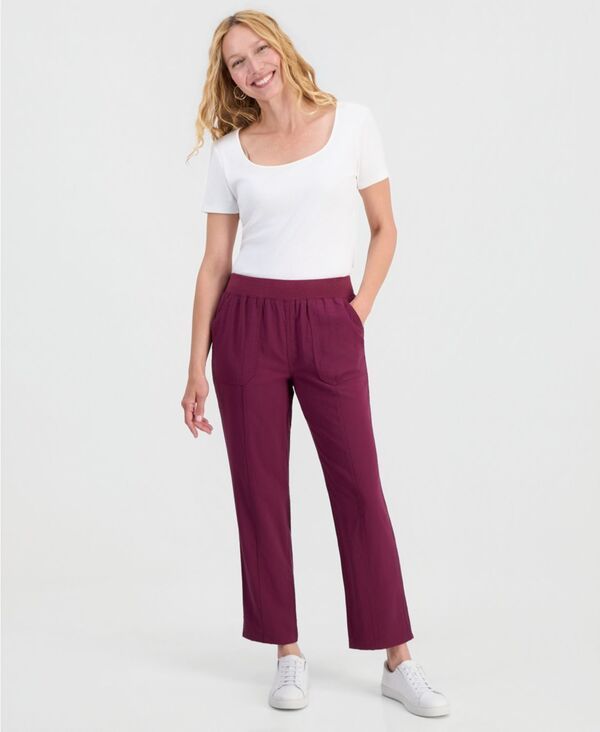 スタイルアンドコー レディース ボトムス カジュアルパンツ アンクル Style Co Womens MidRise Pull On StraightLeg Ankle Pants New Brick