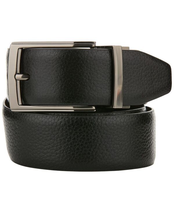 ペリーエリス メンズ アクセサリー ベルト レザー Perry Ellis Portfolio Mens Leather Bent Wire Buckle Belt BlackDark Brown ブ