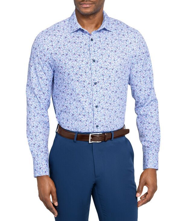 コンストラクト メンズ トップス シャツ フラワー柄 プリント フラワー ConStruct Mens FloralPrint Dresshirt Med purple パープル