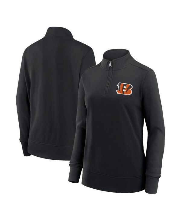 ロゴアスレチック レディース アウター ジャケット・ブルゾン Logo Athletic Womens Black Cincinnati Bengals Velocity QuarterZip Jac