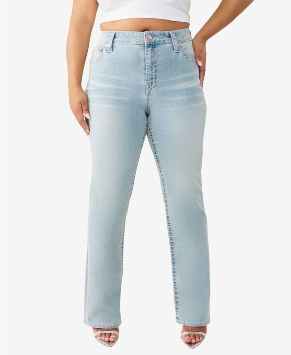 トゥルーレリジョン レディース ボトムス デニムパンツ プラスサイズ ジーンズ True Religion Plusize Billie MidRise Straight Big T Jeans Li