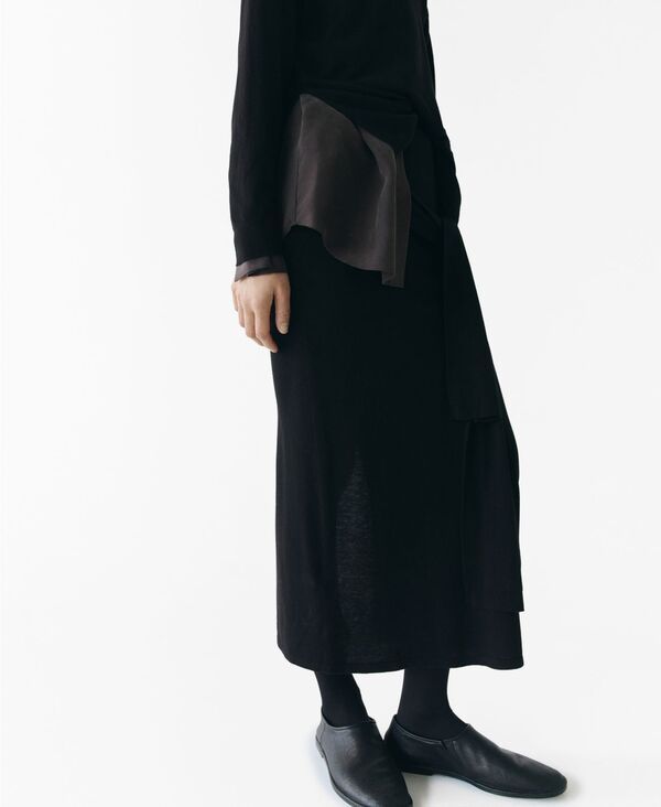 マンゴ レディース ボトムスカート ニット MANGO Womens Knot Detail Knitted Skirts Black ブラック