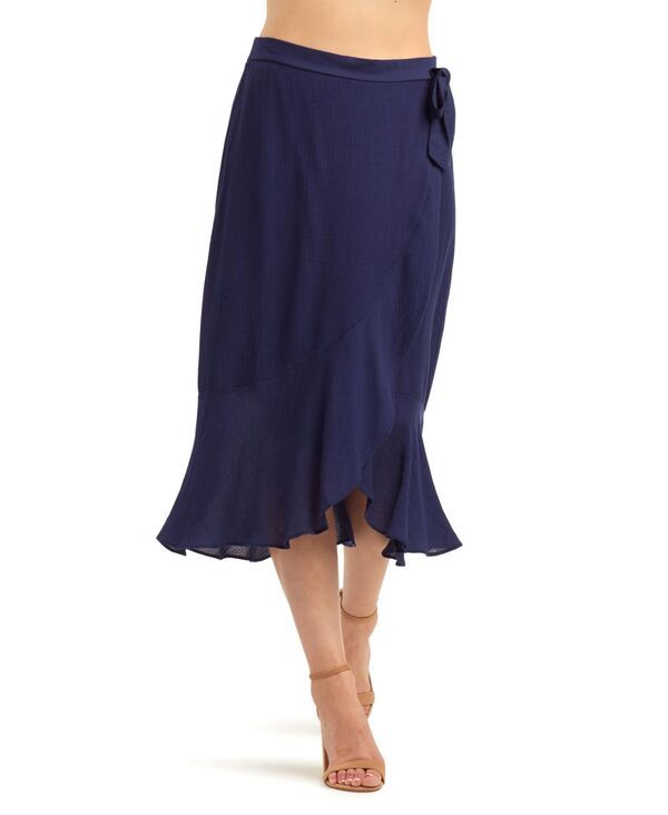 ビーシーエックス レディース ボトムスカート A ライン フリル BCX Womens Textu red Tulip Ruffle ALine Skirt Navy ネイビー