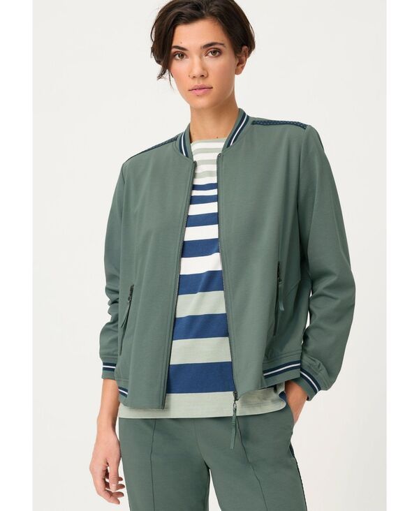 オルセン レディース アウター ジャケット・ブルゾン ニット Olsen Womensporty Knit Jacket Dark sage セージ