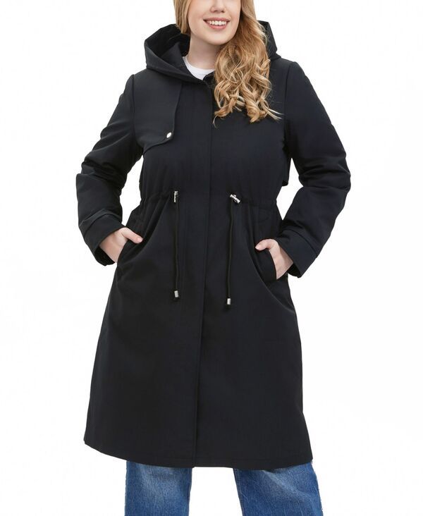 ビージーエスディー レディース アウター ジャケット・ブルゾン プラスサイズ パーカー コート BGSD Plusize WaterResistant Hooded Parka Coat Black