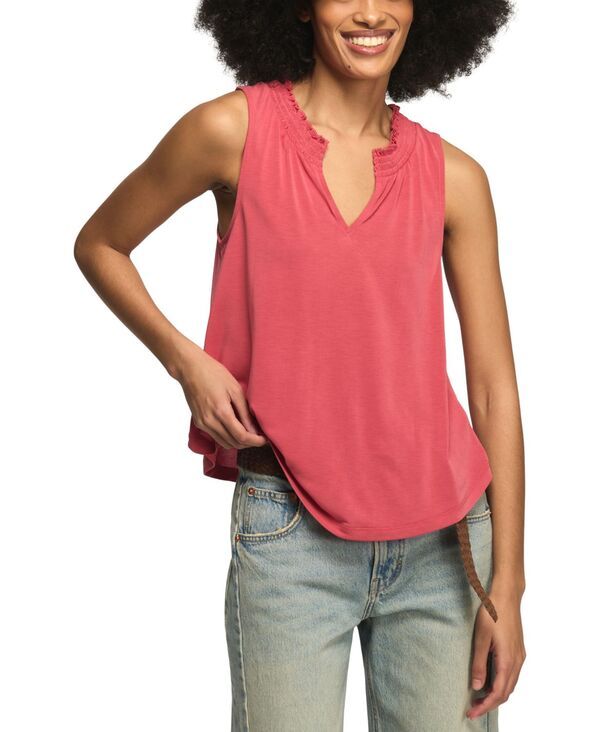 ラッキーブランド レディース トップス タンクトップ Vネック シャーリング Lucky Brand Womensandwash Smocked Trim VNeck Tank Top America