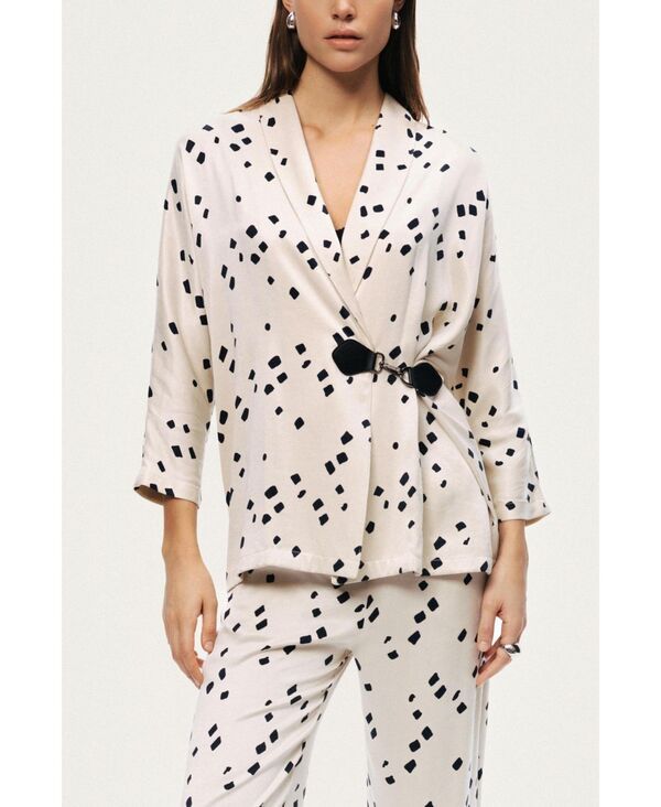 ノクチューン レディース アウター ジャケット・ブルゾン プリント NOCTURNE Womens Printed Wrap Jacket Multicolo red マルチカラー