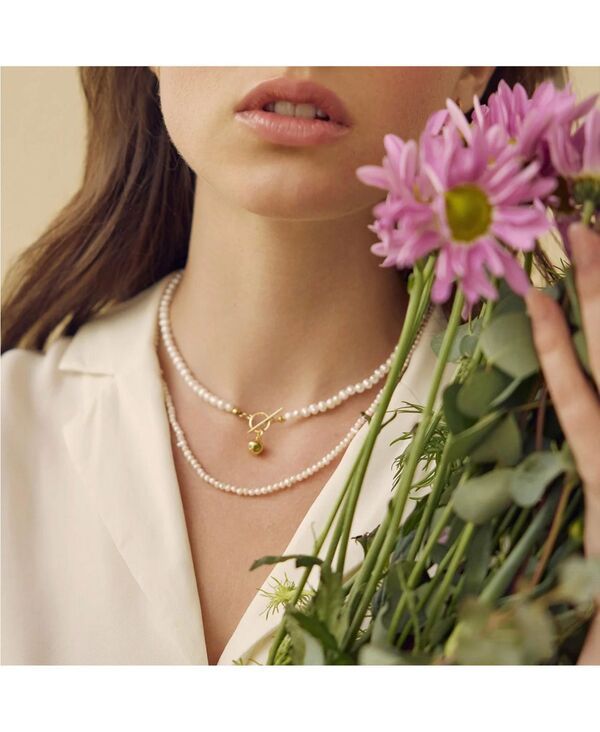 ベアフルーツジュエリー レディース アクセサリー ネックレス・チョーカー・ペンダントトップ ミニ Bearfruit Jewelry 14k Gold Plated Elena Pearl Choke