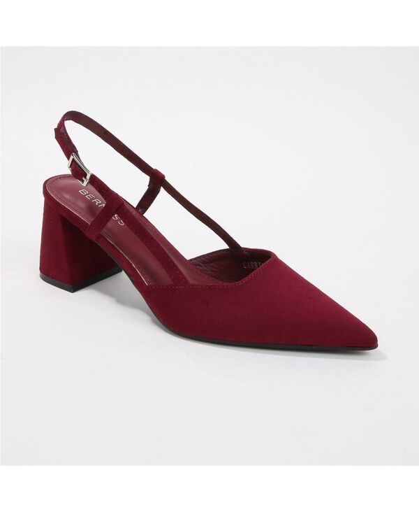 バーネス レディース シューズ パンプスエード ヒール BERNESS Womens Carrington Faux Suede Slingback Block Heel Pumps Wine ワイン
