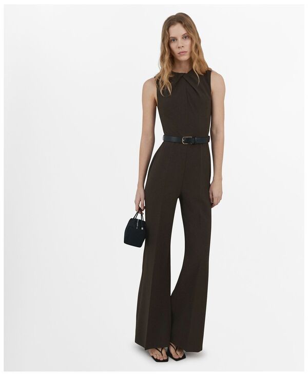 マンゴ レディース トップス ジャンプスーツ ドレープ MANGO Womens Drapedetail Belt Jumpsuit Brown ブラウン