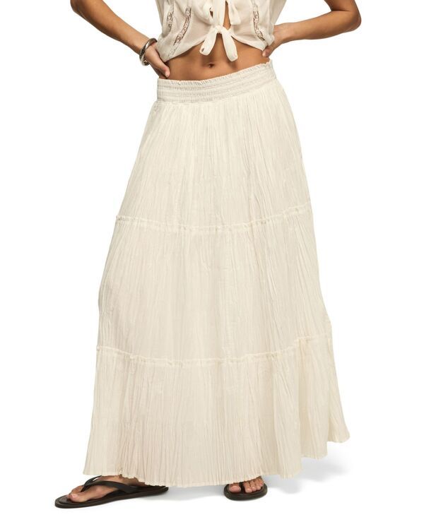 ラッキーブランド レディース ボトムスカート ティアード マキシ Lucky Brand Womens Tie red Broomstick PullOn Maxi Skirt Bright Whit