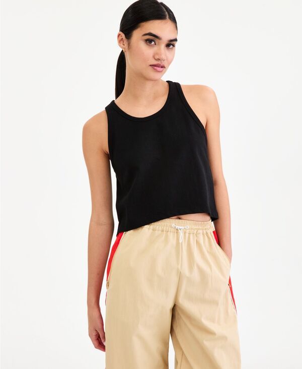 バースリー レディース トップス タンクトップ コットン Bar III Womens HighLow Cotton Tank Top Black ブラック