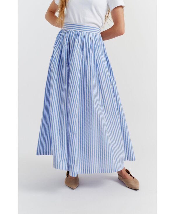 チンティアンドパーカー レディース ボトムスカート A ライン オックスフォード コットン Chinti Parker Womens Cotton Striped ALine Oxford Skirt
