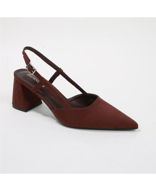 バーネス レディース シューズ パンプスエード ヒール BERNESS Womens Carrington Faux Suede Slingback Block Heel Pumps Coffee コ