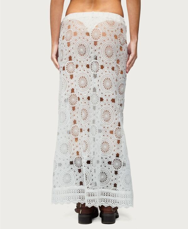 アディクテッド レディース ボトムスカート シアー レース マキシ Edikted Womens Milana Slit Sheer Lace Maxi Skirt White ホワイト
