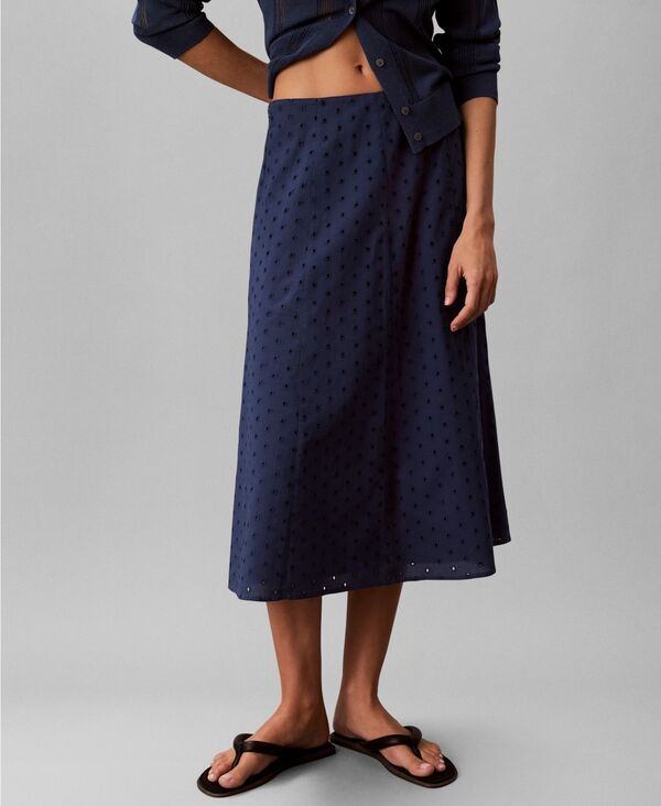 カルバンクライン レディース ボトムスカート ミディ Calvin Klein Womens Classic Fit PullOn Midi Skirt Dark Denim デニム